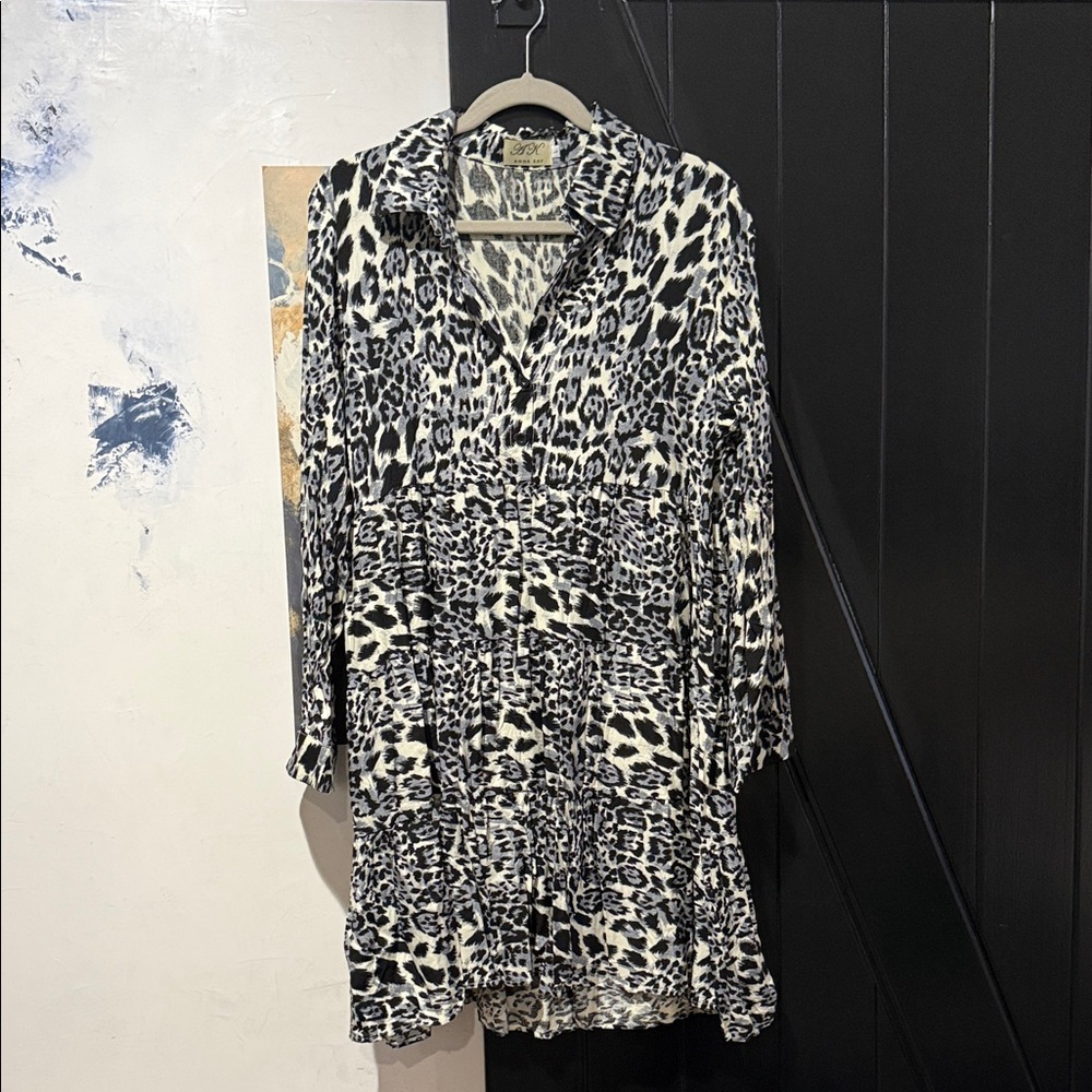 Leopard Print Button-Up Dress